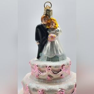 Bride & Groom Glass Wedding Ornament